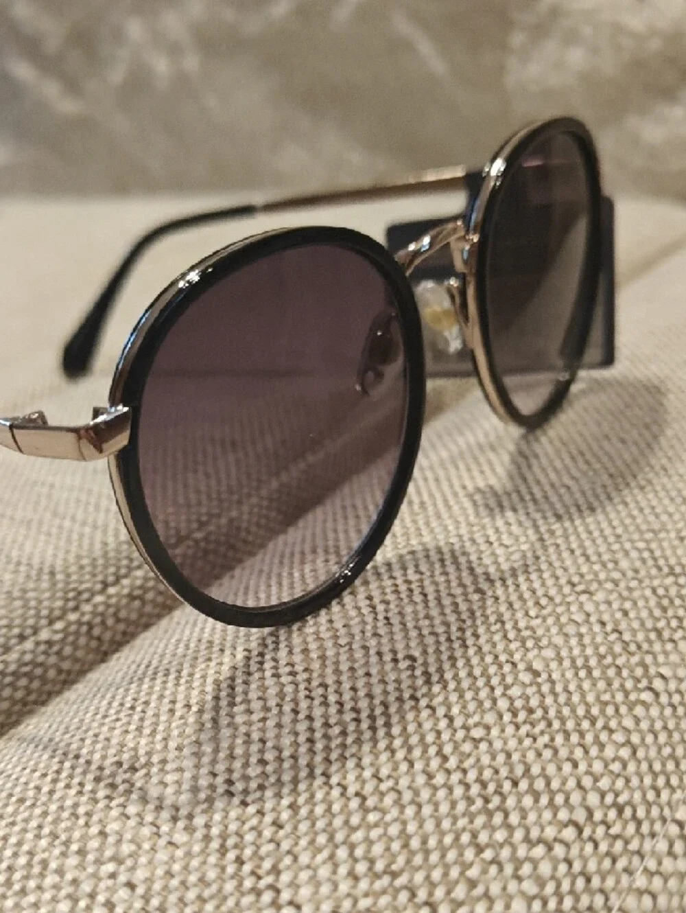 NWT Universal Thread Round Sunglasses — Black Frame with Purple Lenses - Picture 5 of 8